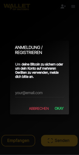 Screen: Registrieren - Email